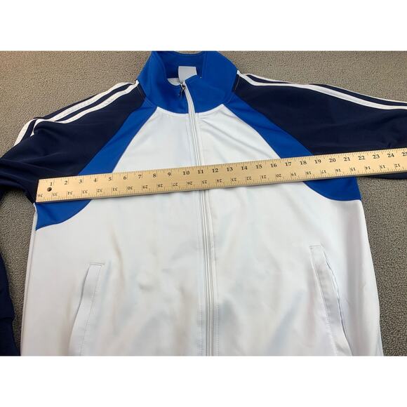 Sports Essentials Men's S White Blue‎ Navy Full Zip Up Athletic Track Jacket - Picture 5 of 9